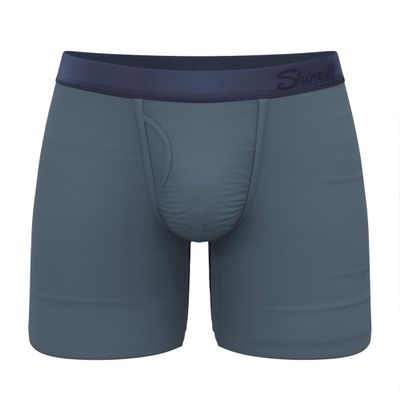 Hammock Support Long Leg Boxer Briefs for Men | Anti-Chafing, Moisture Wicking, Breathable, Tonal Teal, L