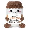Anniversary Presents for Women/Men, Birthday Gifts for Girlfriend/Boyfriend Crochet Coffee - Positive Emotional Support I Love You Gifts for Him/Her, Coffee Lovers Gift for Couples, I Love You Latte view 1