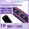 12 Piece Set Of Purple Black Leather Sweatshirts, Gym Equipment Gift Accessories, Used To Secure Gloves, Comfortable Hands And Feet, And For Ankle Exercise Training view 3