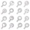 Set of 16 Barista Cappuccino Chocolate Stencil Templates for Coffee Latte Duster view 1