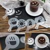Set of 16 Barista Cappuccino Chocolate Stencil Templates for Coffee Latte Duster view 4