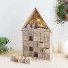 Vdaxvme Wood Advents Calendar With LED Light LED Illuminated Wood Advents Calendar With 24 Drawers For Christmas Countdowns Christmas Tree Decoration view 4