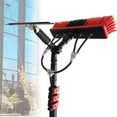 11M Water Fed Pole Kit for Solar Panel & Window Cleaning, 20M Hose, Rotating Brush Head, Lightweight Washing Tool for Caravans & Solar Panels - Complete Cleaning System