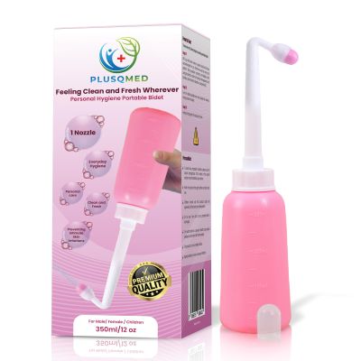 Peri Bottle for Postpartum Care 350ml Portable Bidet Bottle with 1 Nozzle Stored Inside | Travel Perineal Wash for New Mum Recovery, Feminine Hygiene, and Daily Intimate Care Pink