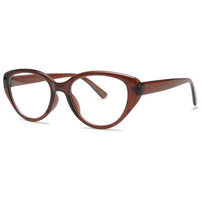 ALKAHE Classic Cat Eye Reading Glasses for Women Men Plastic Frame Eyeglasses Readers with Blue Light Blocking Brown Glasses 3.0