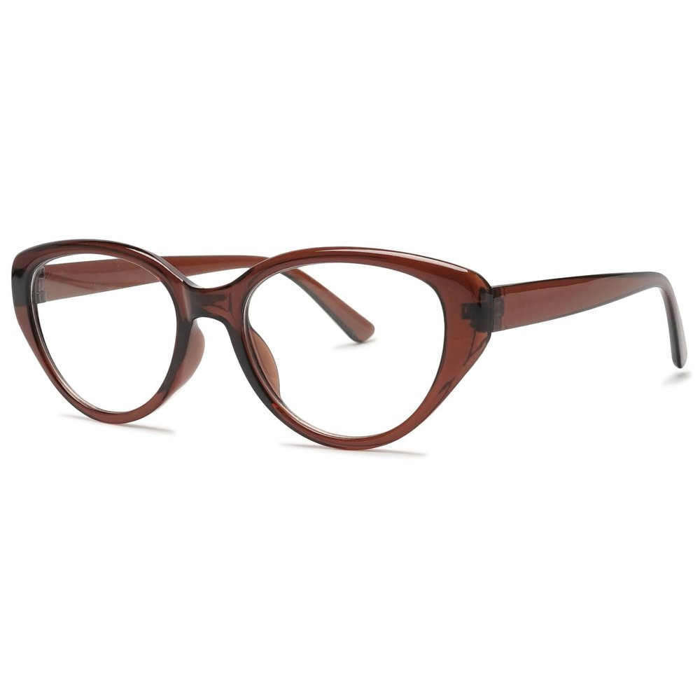 ALKAHE Classic Cat Eye Reading Glasses for Women Men Plastic Frame Eyeglasses Readers with Blue Light Blocking Brown Glasses 3.0