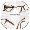 ALKAHE Classic Cat Eye Reading Glasses for Women Men Plastic Frame Eyeglasses Readers with Blue Light Blocking Brown Glasses 3.0 view 4