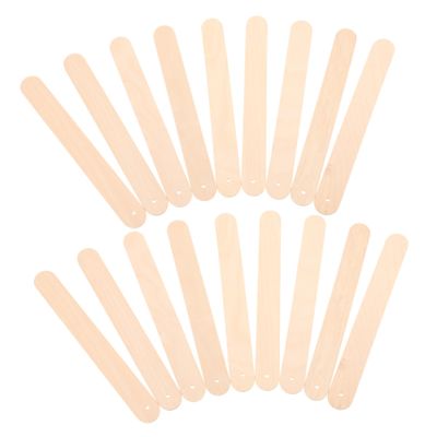 Amosfun 50pcs Wood Sticks for Crafts DIY Ice Sticks Wide Wooden for Craft Projects and Small Lollipop Making