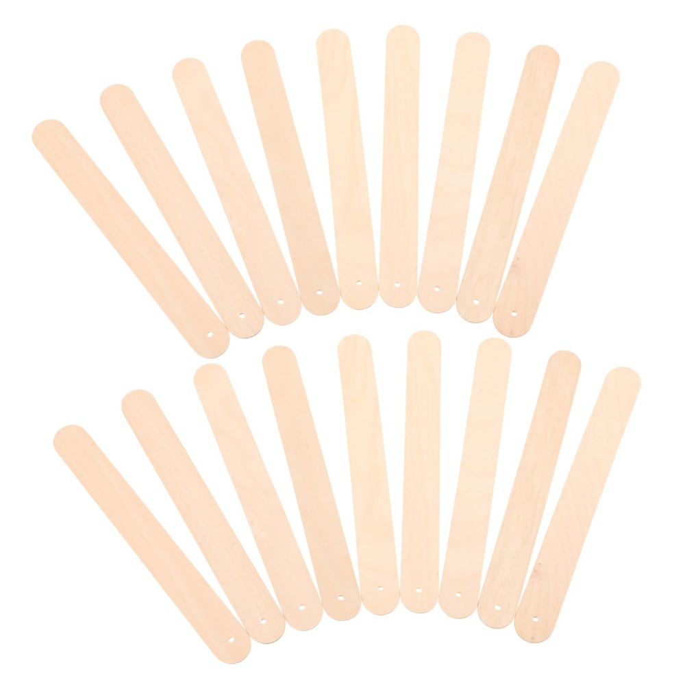 Amosfun 50pcs Wood Sticks for Crafts DIY Ice Sticks Wide Wooden for Craft Projects and Small Lollipop Making