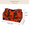 2 pack Halloween Pumpkin Cat Skull Tissue Box Cover Leather Facial Tissue Dispenser Box Holder for Dresser Bathroom Decorative view 4