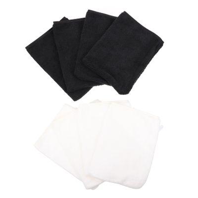 Homoyoyo 8Pcs Microfiber Face Cleaning Gloves for Women Soft Supple Beauty Mitts with Fine Stitching Portable Makeup Remover Mitts for Gentle Facial Cleansing and Exfoliation Black and
