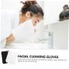 Homoyoyo 8Pcs Microfiber Face Cleaning Gloves for Women Soft Supple Beauty Mitts with Fine Stitching Portable Makeup Remover Mitts for Gentle Facial Cleansing and Exfoliation Black and view 4