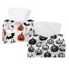 2 pack Seamless Pattern of Halloween Tissue Box Cover Leather Facial Tissue Dispenser Box Holder for Dresser Bathroom Decorative view 1