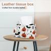 2 pack Seamless Pattern of Halloween Tissue Box Cover Leather Facial Tissue Dispenser Box Holder for Dresser Bathroom Decorative view 2