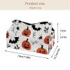 2 pack Seamless Pattern of Halloween Tissue Box Cover Leather Facial Tissue Dispenser Box Holder for Dresser Bathroom Decorative view 4