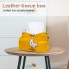 2 pack Cartoon Duck, Yellow White (2) Tissue Box Cover Leather Facial Tissue Dispenser Box Holder for Dresser Bathroom Decorative view 2