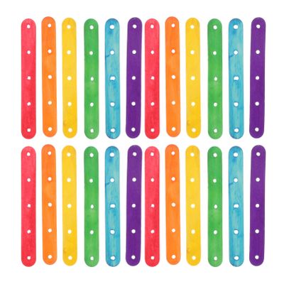 EPIGEIST Wooden Ice Cream Making Sticks 100pcs Colored Ice Pop Stick for DIY Crafts Smooth Surface Craft for Pops