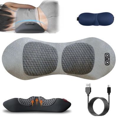 3-in-1 Back Therapy, 60 * 30cm Memory Foam Back Massager, Ergonomic Design with Airbag Lifting, Vibration & Heat, Easy Stress Relief for Neck, Shoulders and Back (Light Gray)