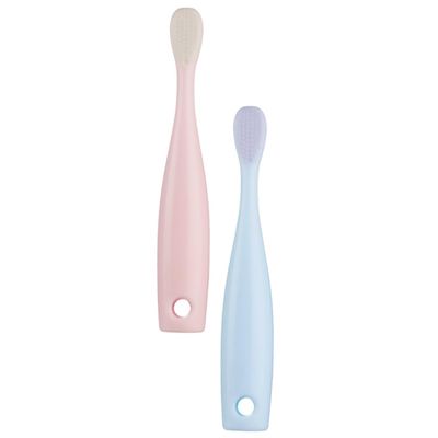 LRXIYODE 2pcs Soft-bristled Toothbrush for Ergonomic Handle and Tongue Cleaner Gentle Oral Care for Red Blue