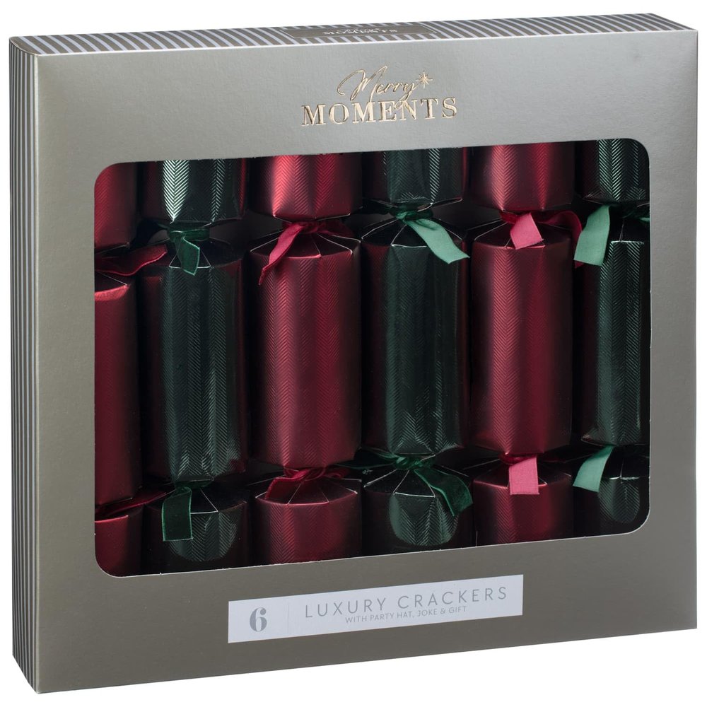 BargainsMania Merry Moments Luxury Hexagonal Crackers 6pk - Includes: 6 X Crackers, 6 X Party Hats, 6 X Jokes, 6 X Plastic Size: 6 X 14