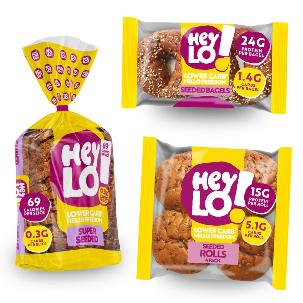 HeyLO! Seeded Low Carb 1 x 450g Seeded Loaf + 1 x Seeded Bagels + 1 x Seeded Rolls | Low Carb Variety Pack