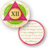 12 Year AA Recovery Coin, Pink, Green, White view 1