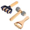 3 Piece Wooden Massage Roller Set with Handle, Portable Manual Muscle Roller for Back, Neck, Legs, Pain Relief & Deep Tissue Massage, Suitable for Home, Travel, Office and Gym Use view 1