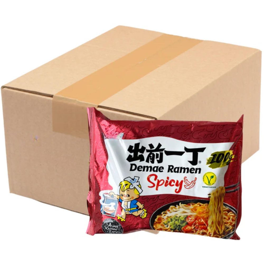 Demae Ramen Noodles Spicy Flavour Pack 30 (100g Each) - Instant Nissin Noodles Authentic Asian Ramen