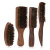 4-Piece Natural Wood Men's Beard Brush and Comb Gift Set - Premium Beard Grooming Kit with Styling Boar Bristle Brush, Barber Tools for Valentine's Day Christmas Gifts view 1