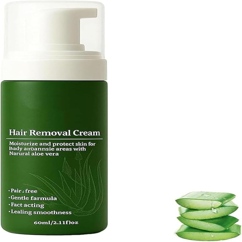 Botane Man Hair Removal Cream with Natural Aloe Vera Botane Hair Removal Cream for Men, Natural Formula, Pain-Free, Suitable for Face, Body and Intimate Areas (1)