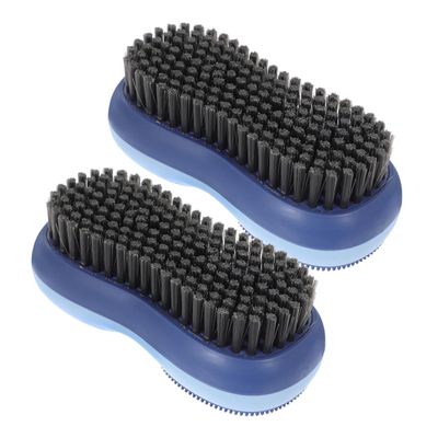 CIYODO 2Pcs Double-sided Clothes Washing Brush Soft Bristle Scrub Brush for Shoes and Laundry Cleaning with Ergonomic Grip for Stubborn Dirt Removal