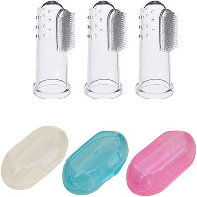 Finger Toothbrush Pp Box 'S Portable Finger Toothbrush Small Tongue Cleaning Brush Thumb Toothbrush Box Convenient and Practical