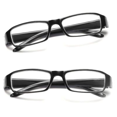 2PCS Reading Glasses, +4.50 Scratch Resistant Trendy Original Retro Vintage Comfort Designed Value Square Black Frame Readers Classic for Men Women Everyday Use Screens Games TVs Mobile Phones