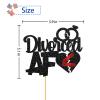 Divorced AF Cake Topper - Divorced Party Cake Supplies - Newly Single - Officially Done Divorce Party Decoration - Black Glitter view 3