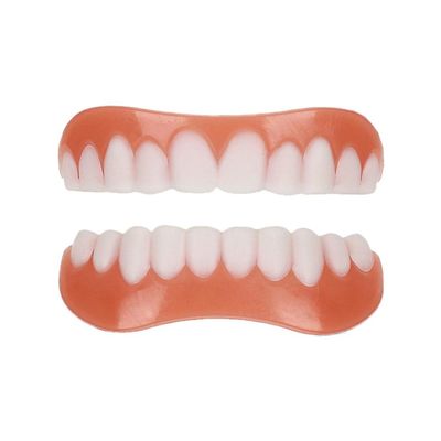 Care Spring Dentures Full Mouth Silicone Denture Reline Kit, 1 Pair False Teeth Set for Man And Women Adults, Soft And Comfortable, Clip on Veneers Top And Bottom, Natural-Looking