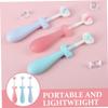Beaupretty 3 pcs Soft Bristles Toothbrush with Anti-Slip Handle Cute Triple-Sided Toothbrushes for Gentle Gum Care and Cleaning Suitable for Red Blue Green Colors view 4
