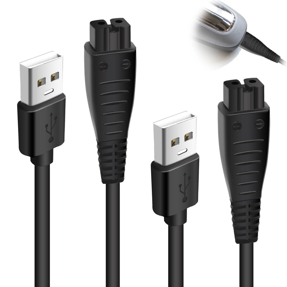 2 Pack USB Charging Cable Compatible with Selected Panasonic Shaver Models, 4.8V Replacement Charger Lead for ES-LV97, ES-LA63, ES-LA93, RE7-51, RE7-59, RE7-87, ER-GC20 and More