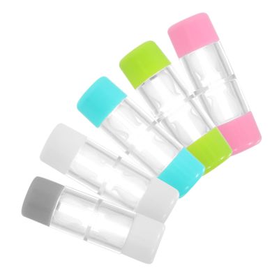 Anneome 5pcs Double-Ended Rgp Lens Case Portable Travel Plastic Container Barrel Holder for Contact Lenses Case Box Storage