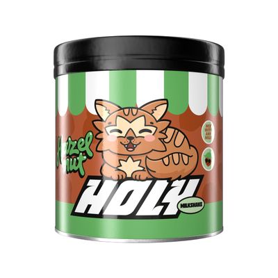 HOLY Milkshake Hazelnut 50 servings with vitamins B, C & D and 100% natural flavours sugar-free, caffeine-free & vegan low-calorie milkshake powder with hazelnut flavour