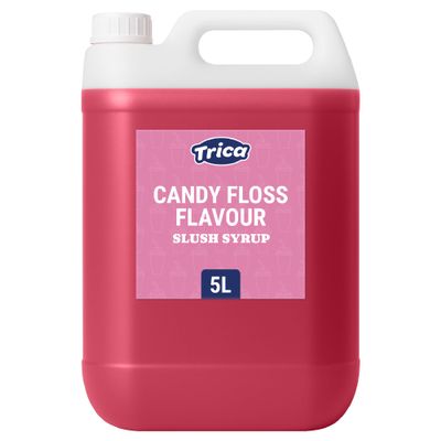 TRICA Candy Floss Slush Syrup 5L - Concentrated Candyfloss Flavour Snow Cone Syrup for Slush Machines, 6:1 Dilution Ratio, 5 Litres