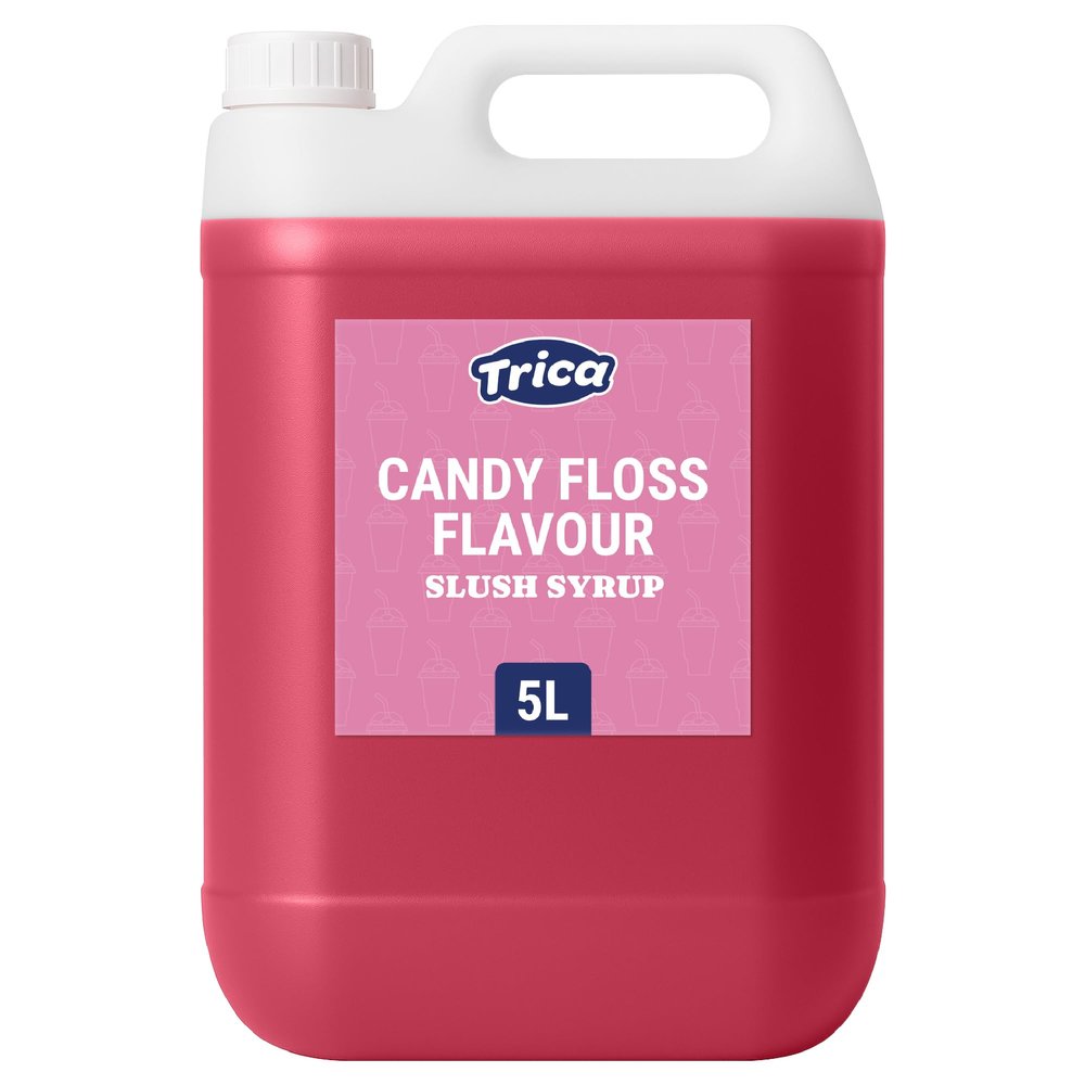 TRICA Candy Floss Slush Syrup 5L - Concentrated Candyfloss Flavour Snow Cone Syrup for Slush Machines, 6:1 Dilution Ratio, 5 Litres