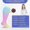 INLANDSIS Compression Socks for Women Wide Calf, Plus-Size Wide Leg High Stretch Socks, For Athletic Running Cycling (3 pcs-10,3XL) view 2