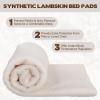 2 Pack Medical Sheepskin Pad, 30 x 60 Sheepette Synthetic Lambskin Bed and Furniture Pad - Medical Sheepskin Pelt Pads to Prevent Bedsores and Pressure Sores view 3