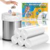 White Biodegradable Kitchen Garbage Bags - Unscented Small Trash Bin Liners 4 Gallon Compostable Recycling Bulk 100 Count Wastebasket Can Bag for Office Toilet Bathroom Heihaily view 1