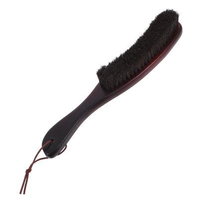 ORFOFE Natural Bristle Dusting Brush for Clothes Lint Removing Wooden Handle for Home Office Vehicle Footwear Cleaning