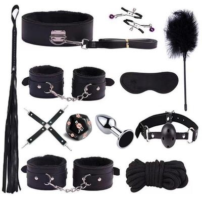 12 Piece Black Leather Outdoor Training Multifunctional Set, Indoor Fitness Set, With Wristband - D11