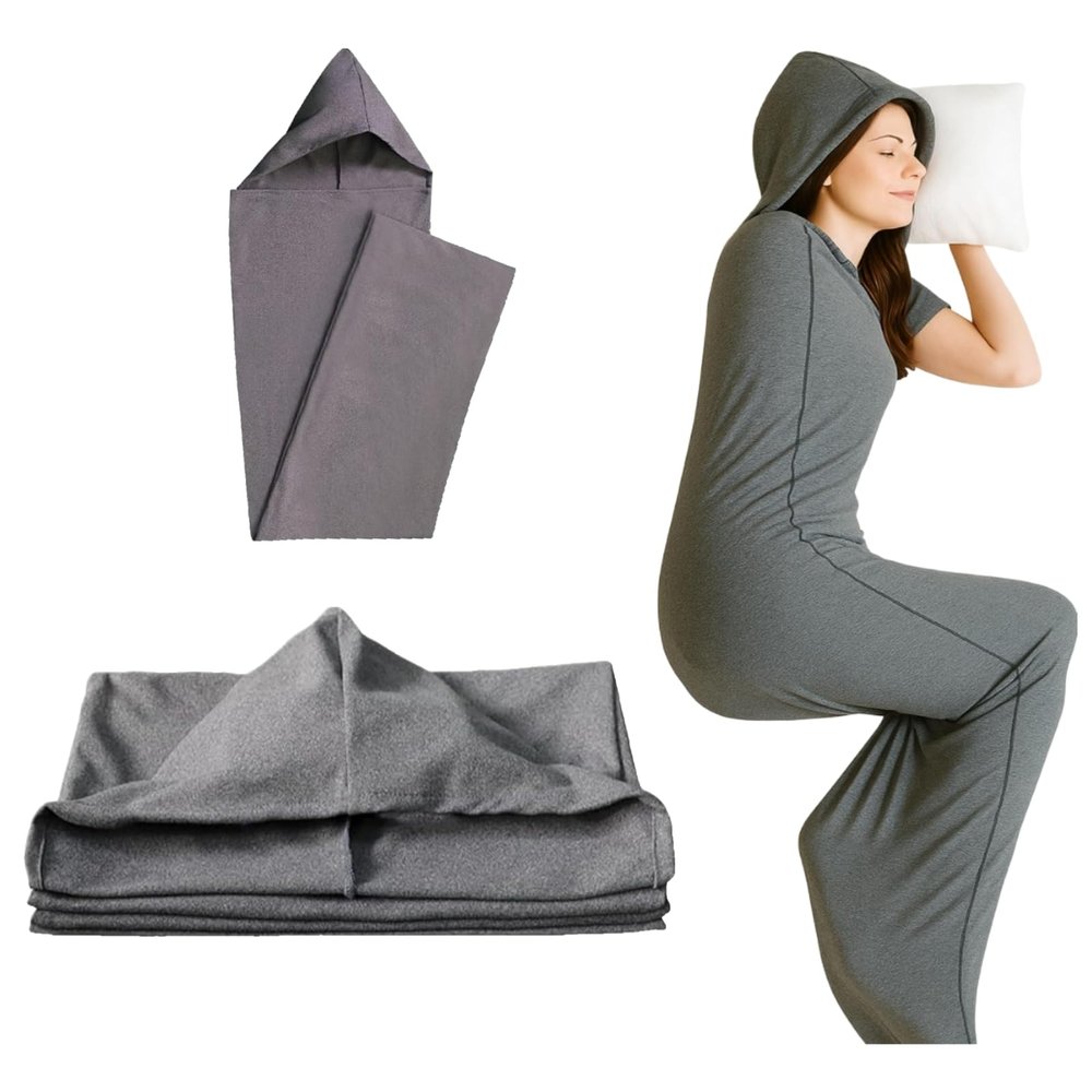 Compression Sleep Sack, Ultra-Lightweight Wearable Blanket for Stress & Anxiety Relief, Breathable Stretch Fabric Sleep Pod, Hug Pressure Therapy, Lightweight Blanket for Teens & Adults (L)