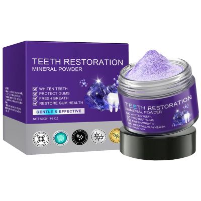 KOAHDE Purple Tooth Whitening Powder,50G,1PC,Teeth Restoration Mineral Powder,Teeth Whitening & Strengthening,No Sensitivity
