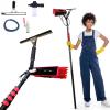 window brush with Soap Dispenser,3.6-6 Meter Extandable Telescopic Fed Pole,Cleaner For Solar Panels,Equipment for Roof,Trucks (35cm,3.6m) view 1