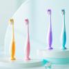 Anti Fall Kids Toothbrush with Suction Base Gentle Bristles for Children 2-12 Years Ergonomic Grip Random Color Suction Base Toothbrush for Brushing view 3